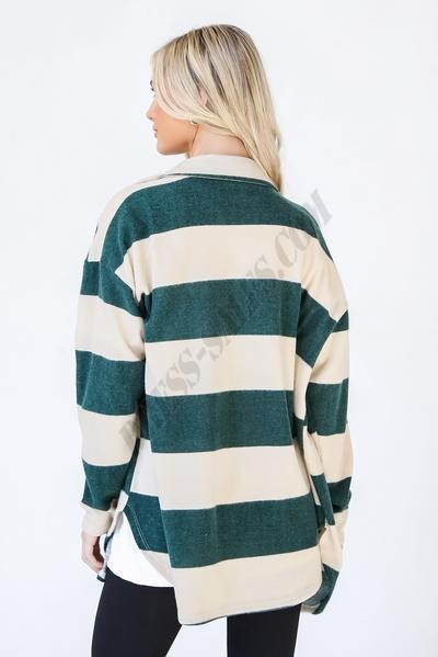 On Discount ● Snug As Can Be Striped Shacket ● Dress Up - -8
