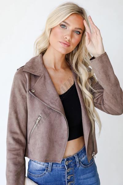 Double Take Suede Moto Jacket ● Dress Up Sales - -0