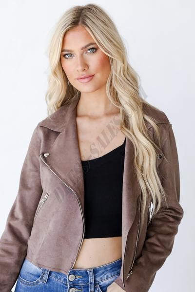 Double Take Suede Moto Jacket ● Dress Up Sales - -5