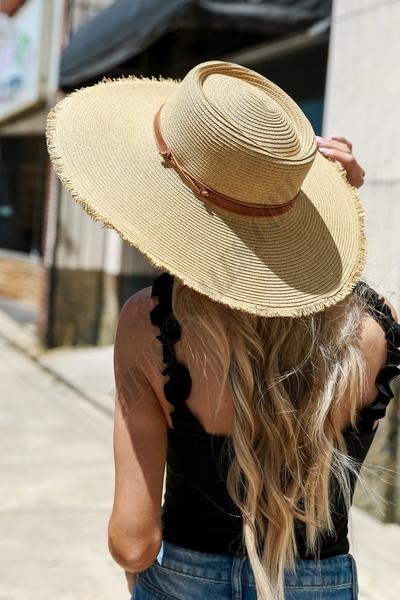 Weekends in the Sun Frayed Straw Boater Hat ● Dress Up Sales - -0