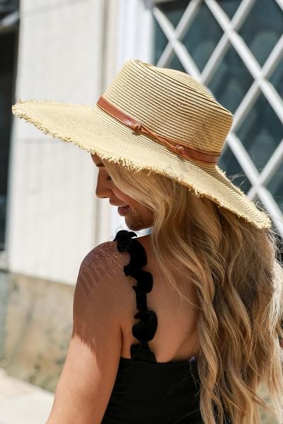 Weekends in the Sun Frayed Straw Boater Hat ● Dress Up Sales - -3