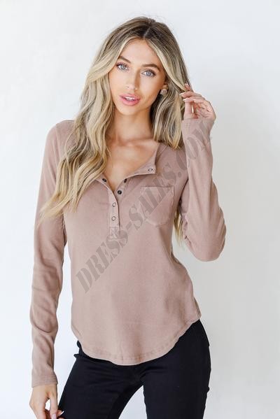 Barely Basic Henley Top ● Dress Up Sales - -0