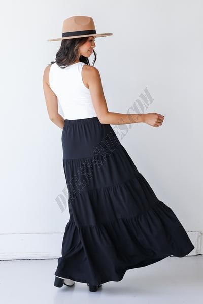 Swept Away Tiered Maxi Skirt ● Dress Up Sales - -18