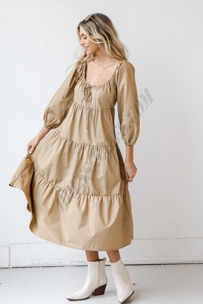 On Discount ● Sweet Encounter Tiered Midi Dress ● Dress Up - -9