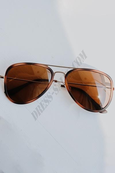 Reese Tortoise Aviator Sunglasses ● Dress Up Sales - -1