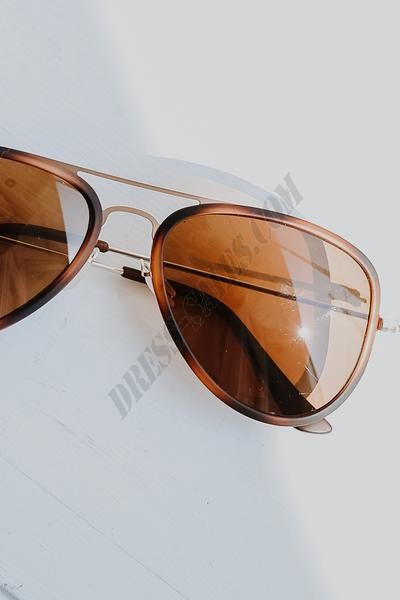 Reese Tortoise Aviator Sunglasses ● Dress Up Sales - -3