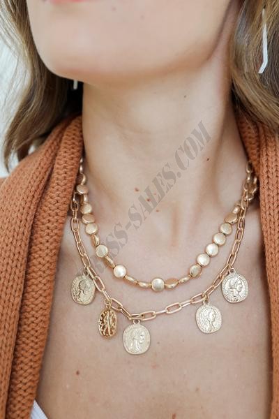 On Discount ● Rylee Gold Layered Coin Necklace ● Dress Up - On Discount ● Rylee Gold Layered Coin Necklace ● Dress Up