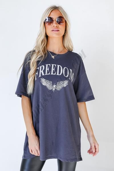Freedom Oversized Graphic Tee ● Dress Up Sales - Freedom Oversized Graphic Tee ● Dress Up Sales