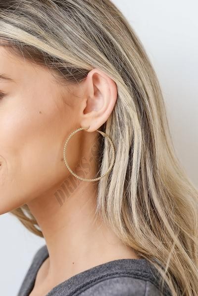 On Discount ● Madison Gold Textured Small Hoop Earrings ● Dress Up - On Discount ● Madison Gold Textured Small Hoop Earrings ● Dress Up