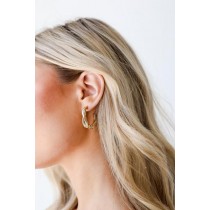On Discount ● Nina Gold Hammered Hoop Earrings ● Dress Up