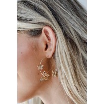 On Discount ● Aria Gold Butterfly Hoop Earrings ● Dress Up