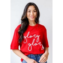 On Discount ● Red Glory Glory Script Tee ● Dress Up