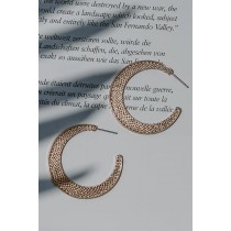 On Discount ● Ashley Gold Textured Hoop Earrings ● Dress Up