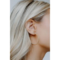 On Discount ● Everly Gold Double Hoop Earrings ● Dress Up