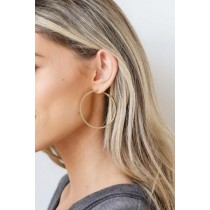 On Discount ● Madison Gold Textured Small Hoop Earrings ● Dress Up