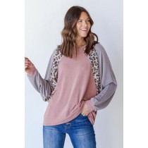 Get With It Leopard Color Block Top ● Dress Up Sales