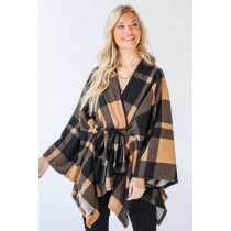 On Discount ● Holding On To You Plaid Poncho ● Dress Up