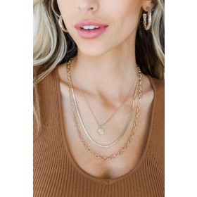 On Discount ● Becca Gold Layered Necklace ● Dress Up