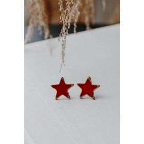 On Discount ● Emmie Red Star Stud Earrings ● Dress Up