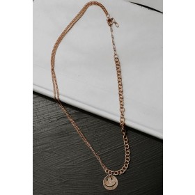 On Discount ● Bella Gold Smiley Face Chain Necklace ● Dress Up