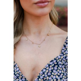 On Discount ● Hannah Gold Butterfly Charm Necklace ● Dress Up