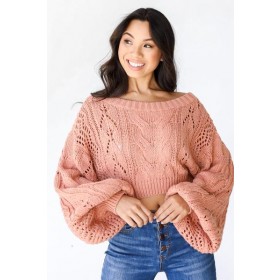 On Discount ● Hope You Know Cropped Cable Knit Sweater ● Dress Up