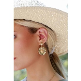 On Discount ● Lauren Gold Flower Drop Earrings ● Dress Up