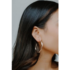 On Discount ● Maria Gold Hammered Hoop Earrings ● Dress Up