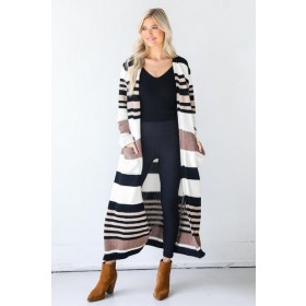 On Discount ● Just Warming Up Striped Chenille Cardigan ● Dress Up