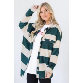On Discount ● Snug As Can Be Striped Shacket ● Dress Up