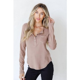 Barely Basic Henley Top ● Dress Up Sales