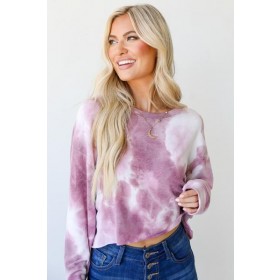 On Discount ● Get To Know You Cropped Tie-Dye Pullover ● Dress Up