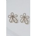 On Discount ● Eve Gold Rhinestone Flower Stud Earrings ● Dress Up - 1