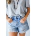 On Discount ● Andrea Distressed Denim Shorts ● Dress Up - 0