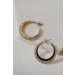 On Discount ● Blaire Gold Textured Hoop Earrings ● Dress Up - 1