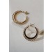 On Discount ● Blaire Gold Textured Hoop Earrings ● Dress Up - 3