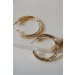 On Discount ● Alice Gold Textured Hoop Earrings ● Dress Up - 2