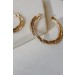 On Discount ● Maddy Gold Textured Hoop Earrings ● Dress Up - 3