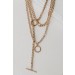 On Discount ● Eliza Gold Layered Chain Necklace ● Dress Up - 1