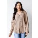 On Discount ● Looking Up Linen Button-Up Blouse ● Dress Up - 0