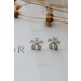 On Discount ● Audrey Gold Rhinestone Flower Stud Earrings ● Dress Up - 0