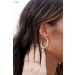 On Discount ● Ashley Gold Textured Hoop Earrings ● Dress Up - 1