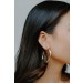 On Discount ● Maria Gold Hammered Hoop Earrings ● Dress Up - 0