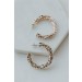 On Discount ● Jade Gold Textured Hoop Earrings ● Dress Up - 1