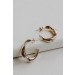 On Discount ● Nina Gold Hammered Hoop Earrings ● Dress Up - 1