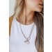 On Discount ● Star + Moon Rhinestone Gold Charm Necklace ● Dress Up - 0