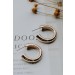 On Discount ● Jade Gold Hoop Earrings ● Dress Up - 3
